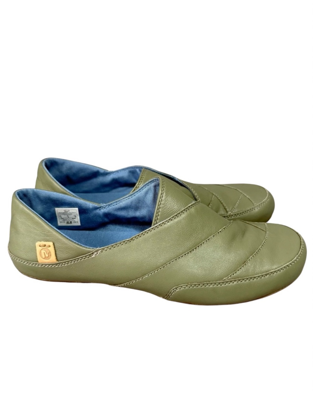 Merrell Vertiver Green Leather Slip-on Flat Shoes